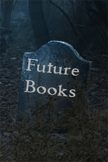 'Future Books' engraved upon headstone in a haunted forest.